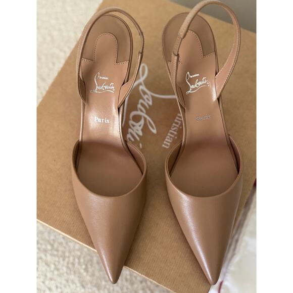 Christian Louboutin Beige Slingback Heels - Picture 3 of 12